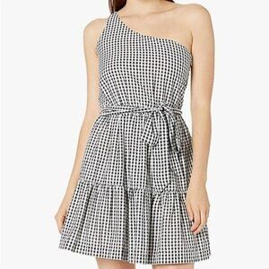 Vineyard Vines Gingham Seersucker One Shoulder Dress, Size 0